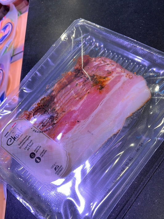 Gebakken kruidenspek dun gesneden 100g